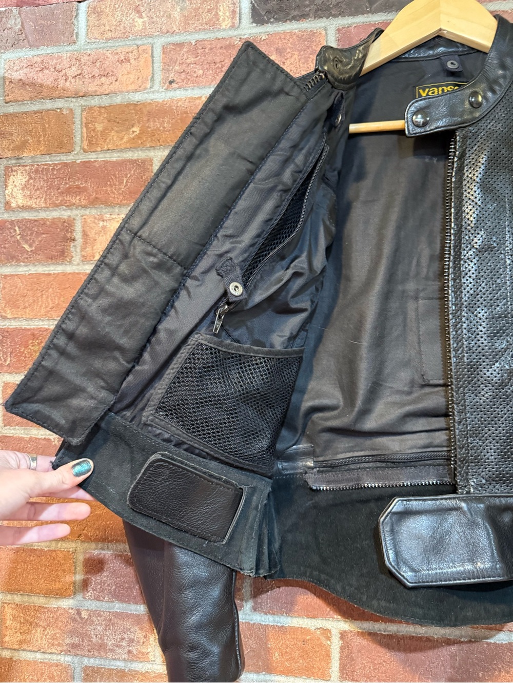 Vanson Cobra leather motorcycle vent jacket size 10 - Picture 10 of 13